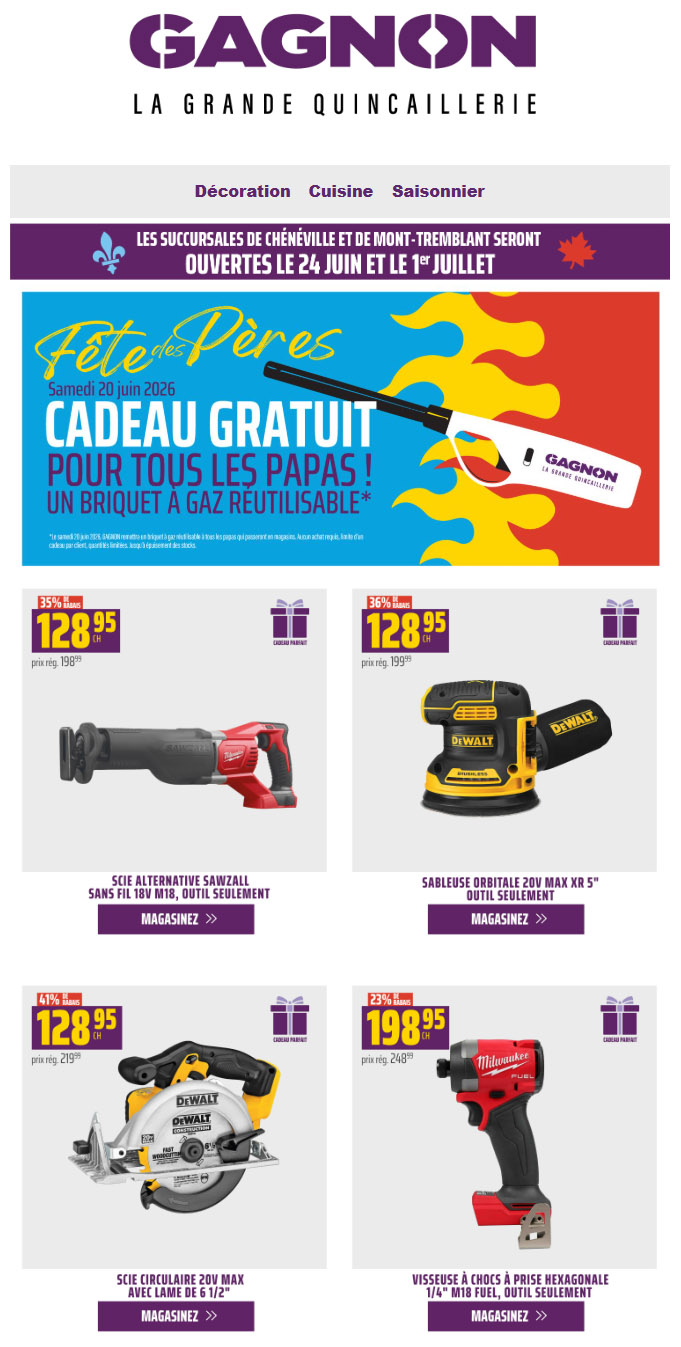 Des rabais et idées de cadeaux pour les papas !