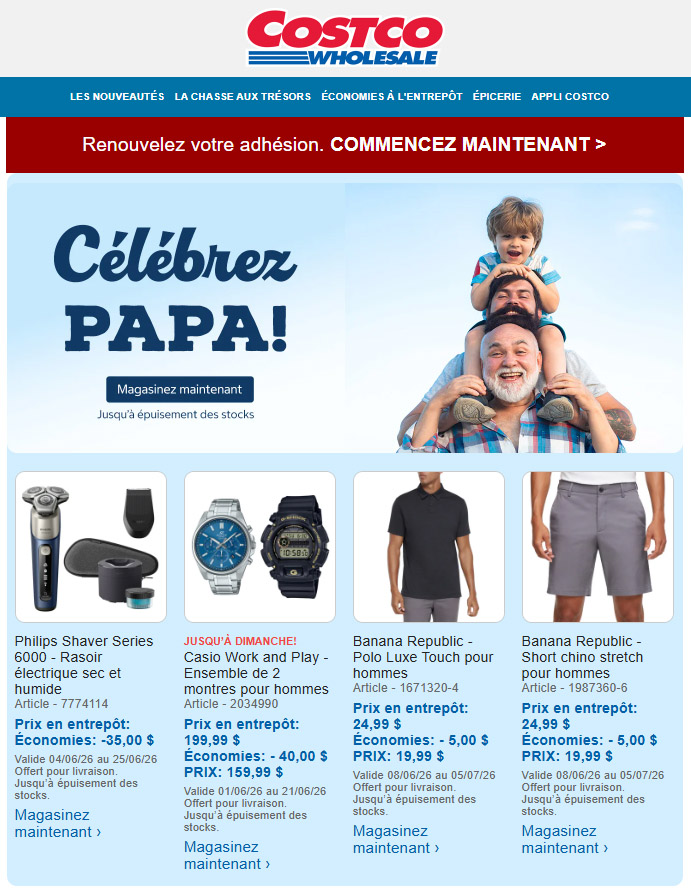 Costco : Idées cadeaux, Célébrez Papa !