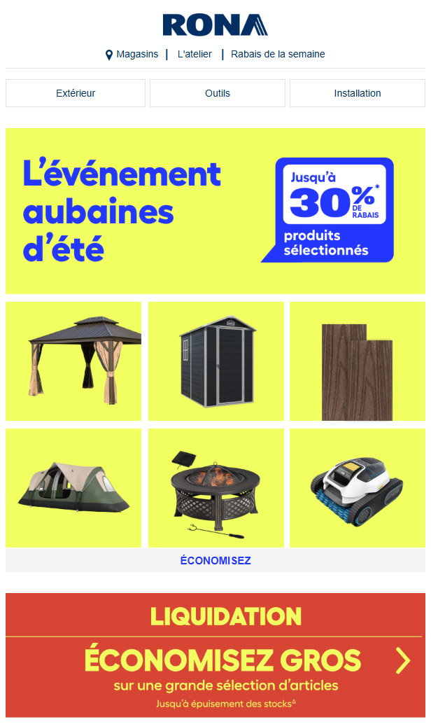 Les aubaines se poursuivent: jusqu’à 30% de rabais