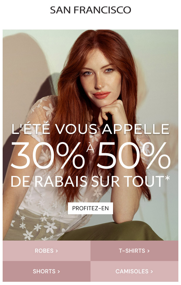 L'été vous appelle : 30% à 50% de rabais