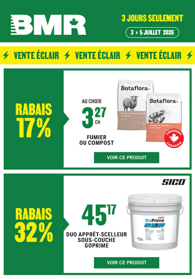 En rabais pour 3 jours