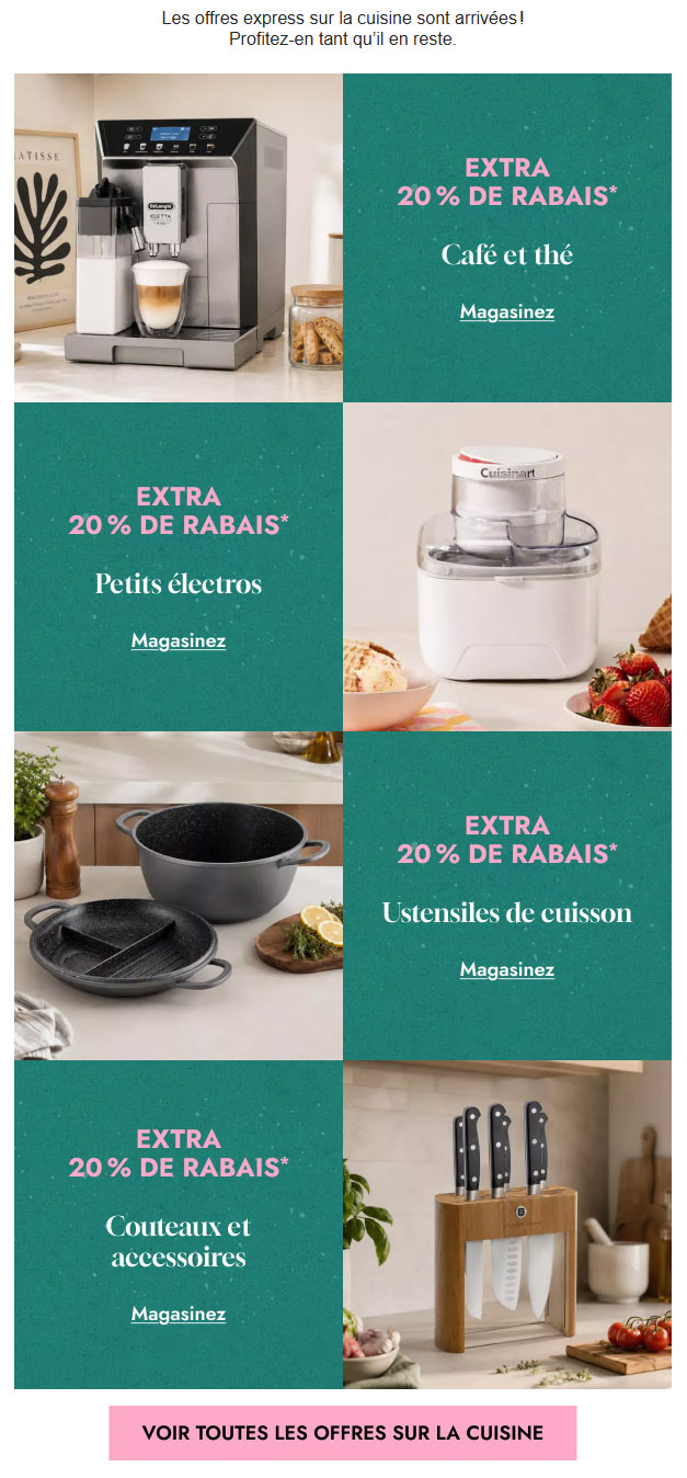 Offres express sur la cuisine