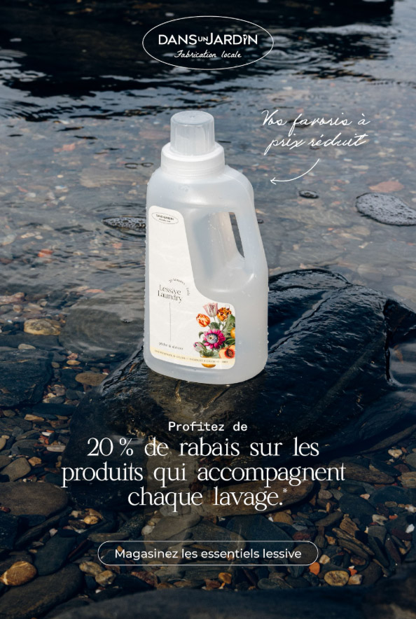 20 % de rabais sur vos essentiels lessive