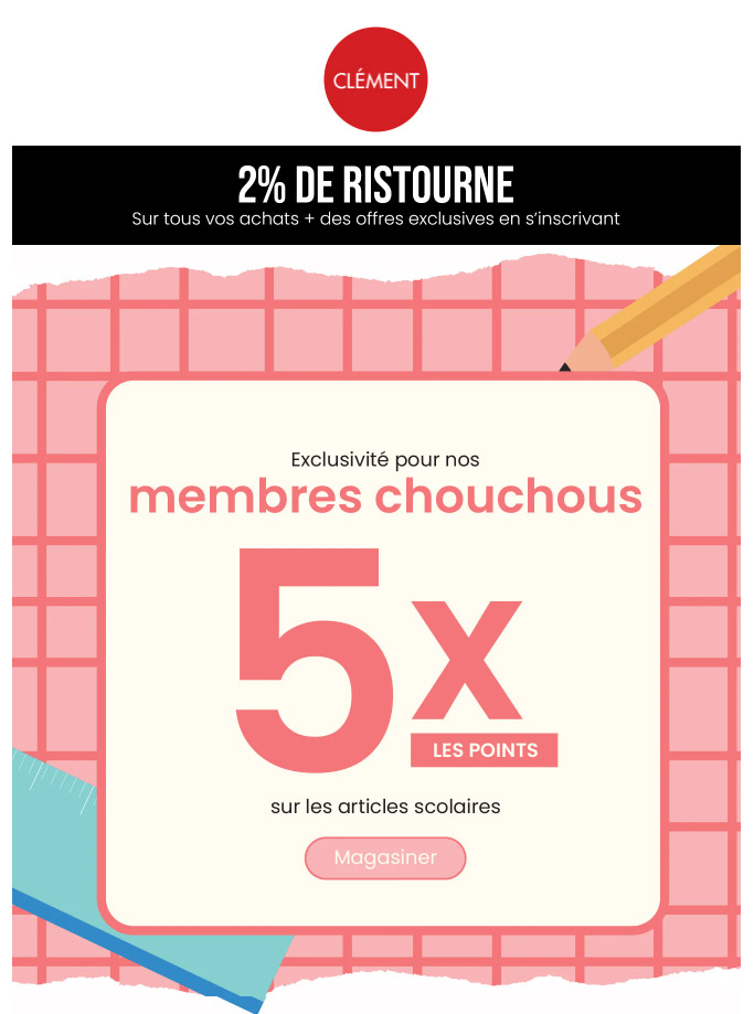 5x les points pour la rentrée