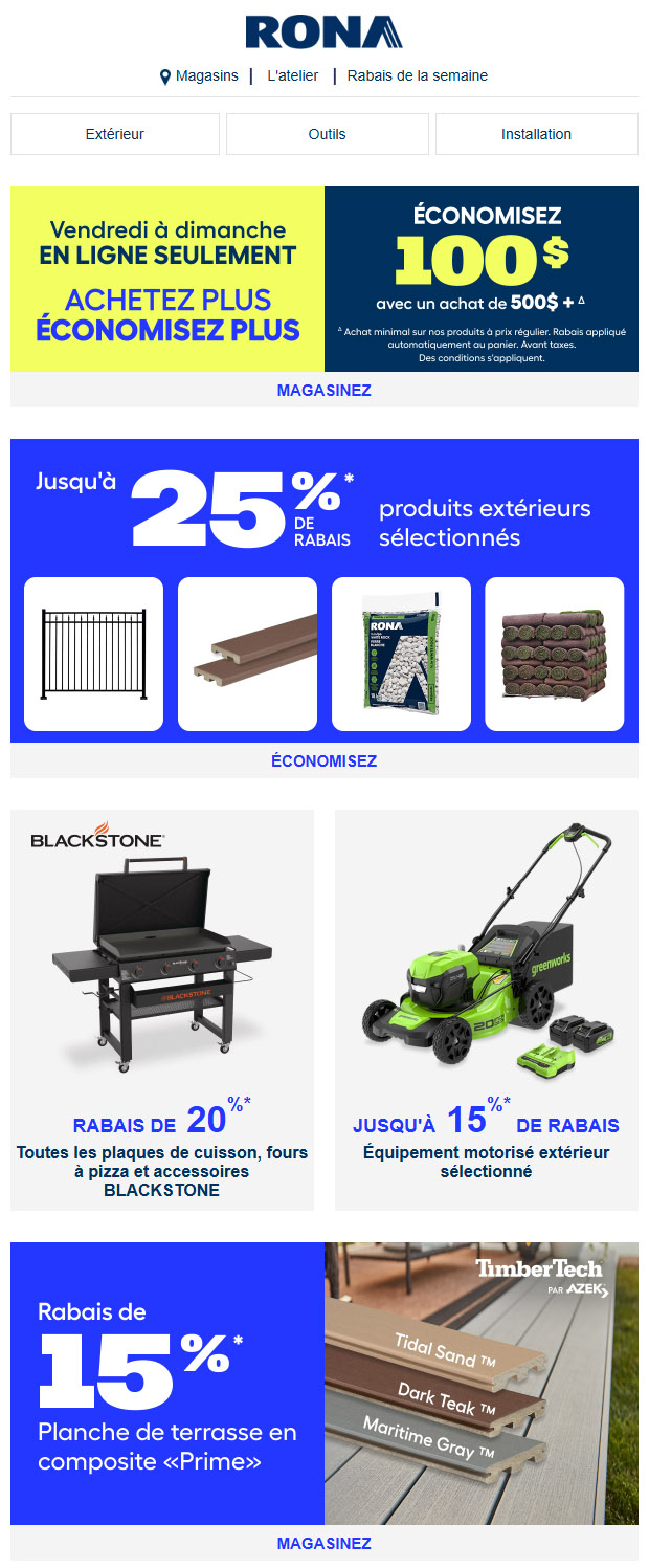 Jusqu’à 25% de rabais pour célébrer l’été