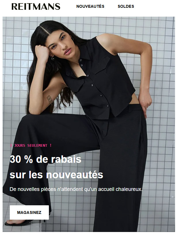 Des nouveautés et 30 % de rabais ?!