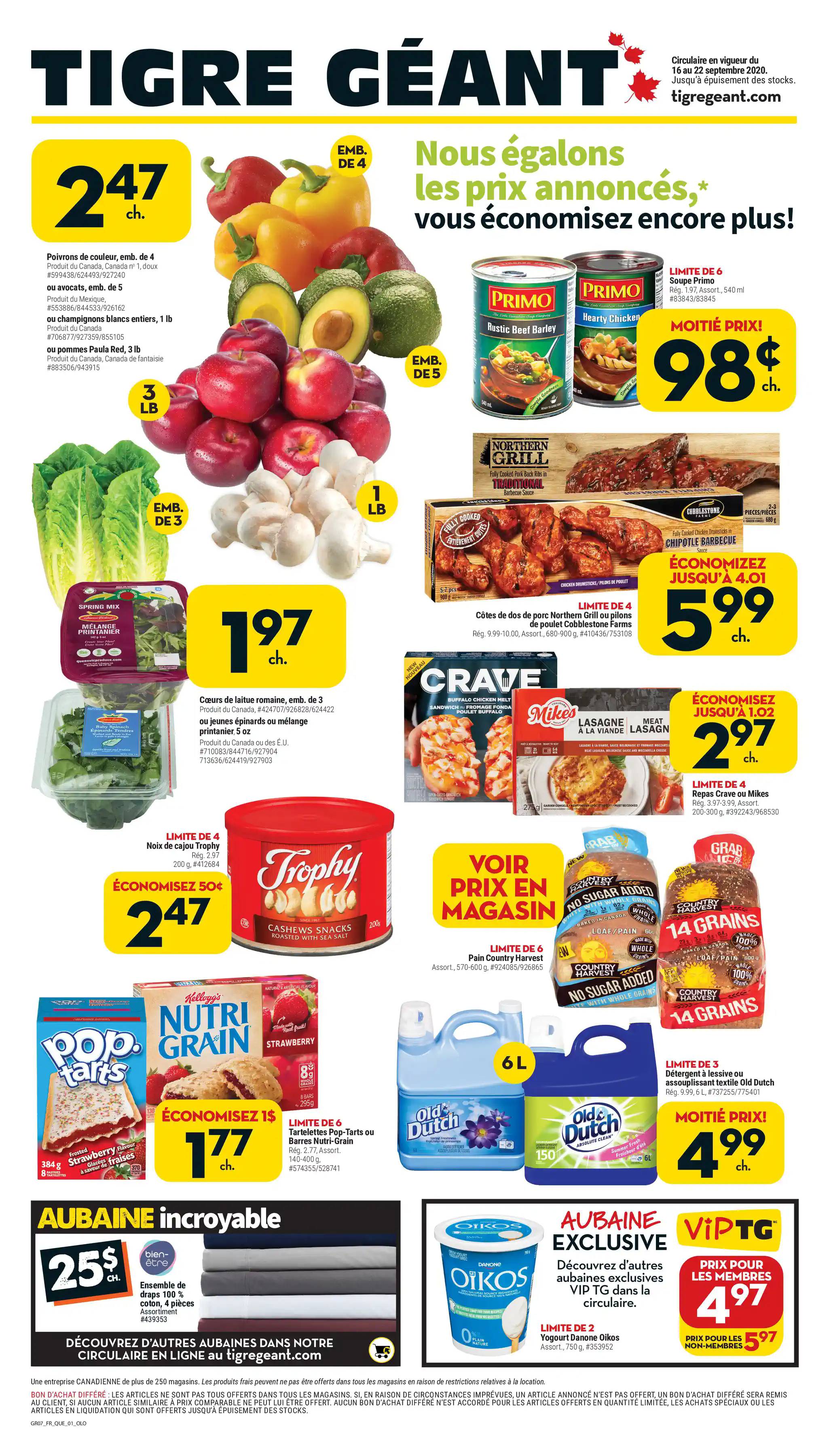 Promotions et rabais Tigre Géant Circulaire