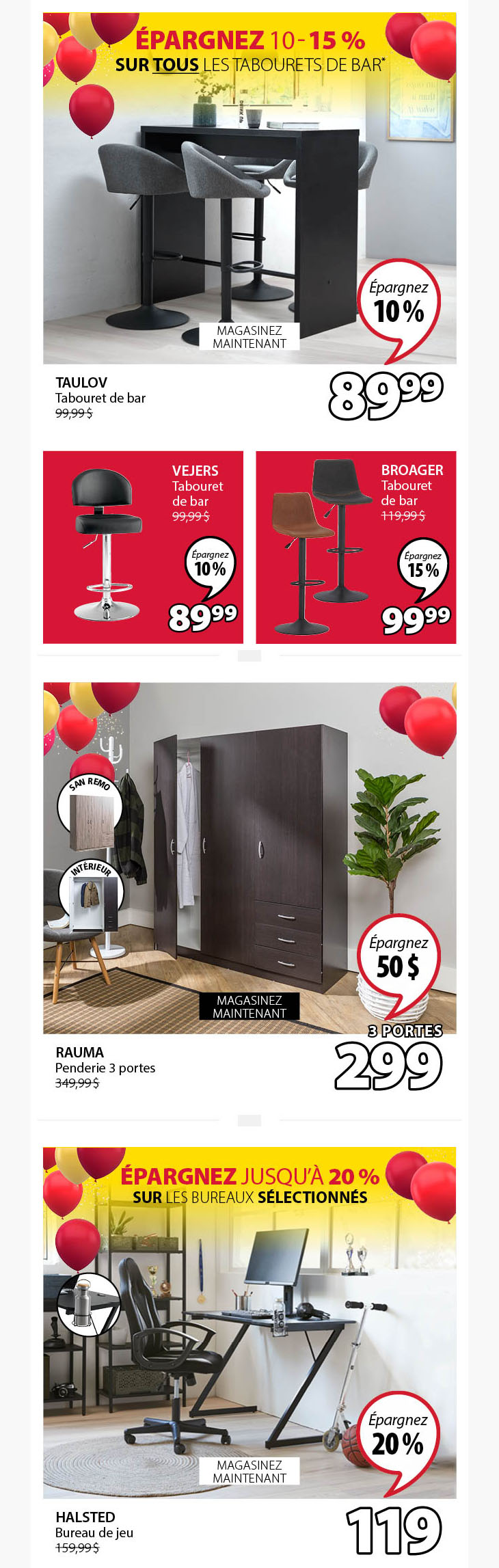 JYSK 1025 sur les Meubles de Salle à manger Ameublements.ca