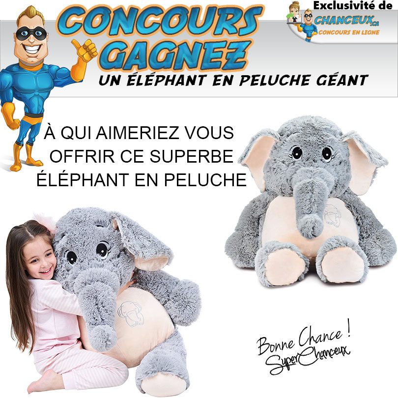 Concours Éléphant Géant en Peluche