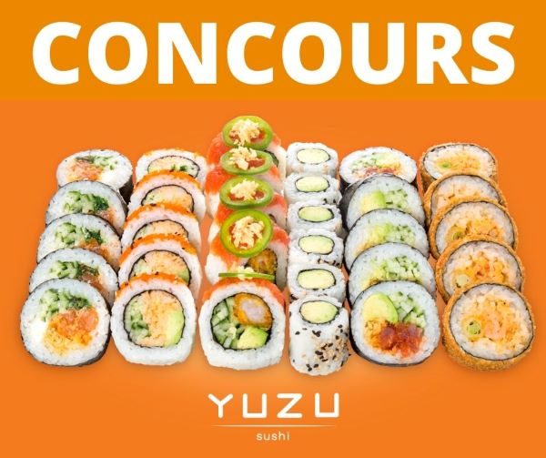 Concours Gagnez l'une des 2 Cartes-cadeaux de 25$ chez Yuzu Sushi!