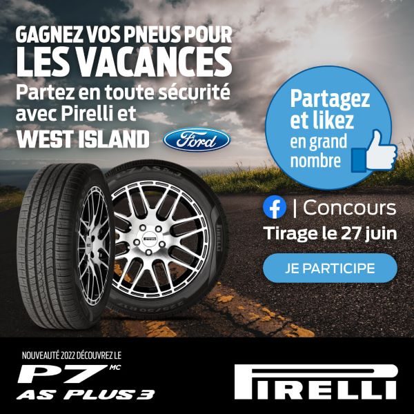 Concours Gagnez un Ensemble de Pneus 4 Saisons Pirelli d'une Valeur de 1 500$!