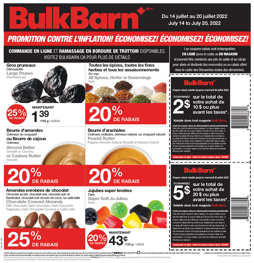 Circulaire Bulk Barn Spéciaux, Promotions et Rabais de cette Semaine Circulaire en ligne