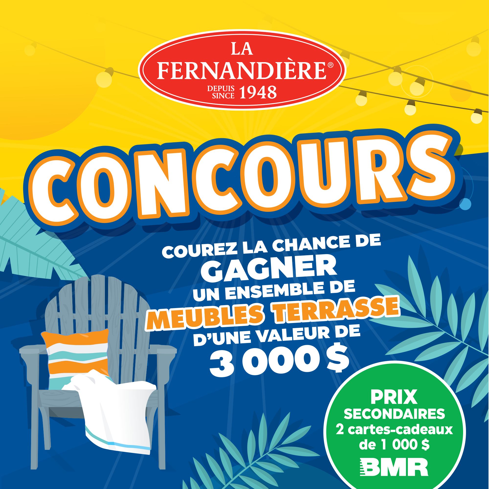 Concours Gagnez un Ensemble de Meubles Terrasse d'une Valeur de 3000$ ou l'une des Deux Cartes-cadeaux de 1000$ chez BMR