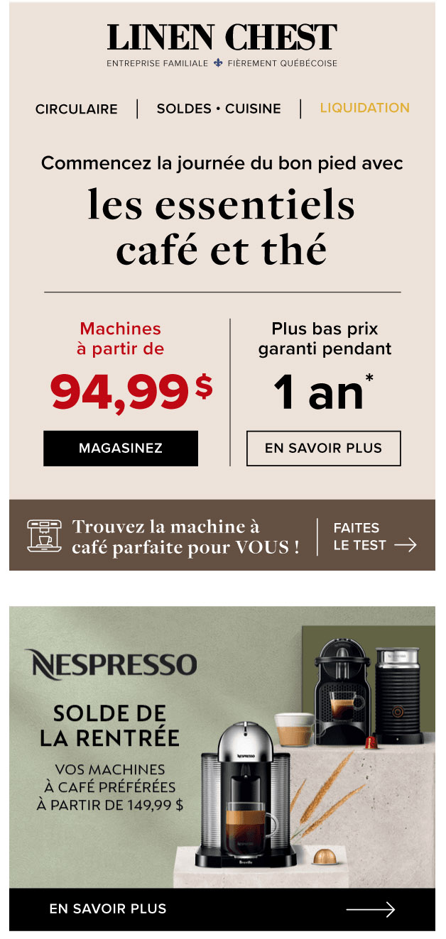Promo Nespresso dès AUJOURD'HUI + Trouvez vos Essentiels Café et Thé