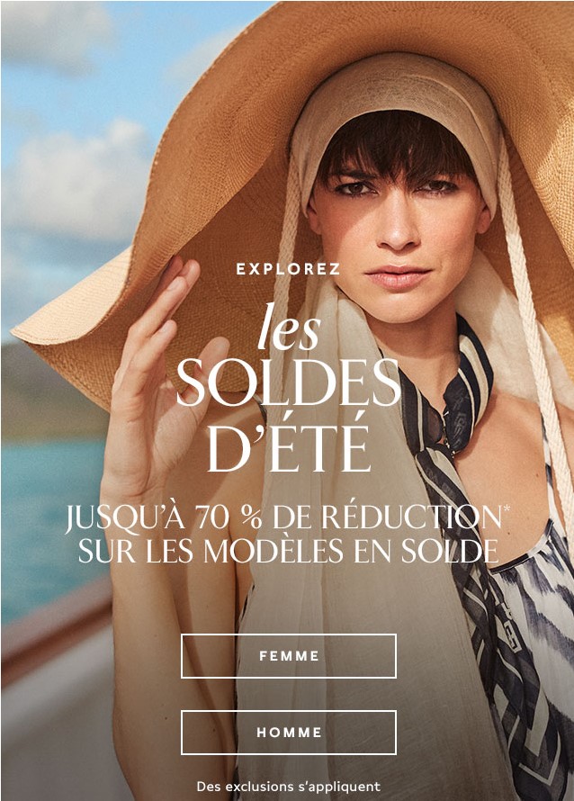 Profitez de nos meilleurs soldes de l’été : Jusqu’à 70 % de réduction sur les modèles en solde