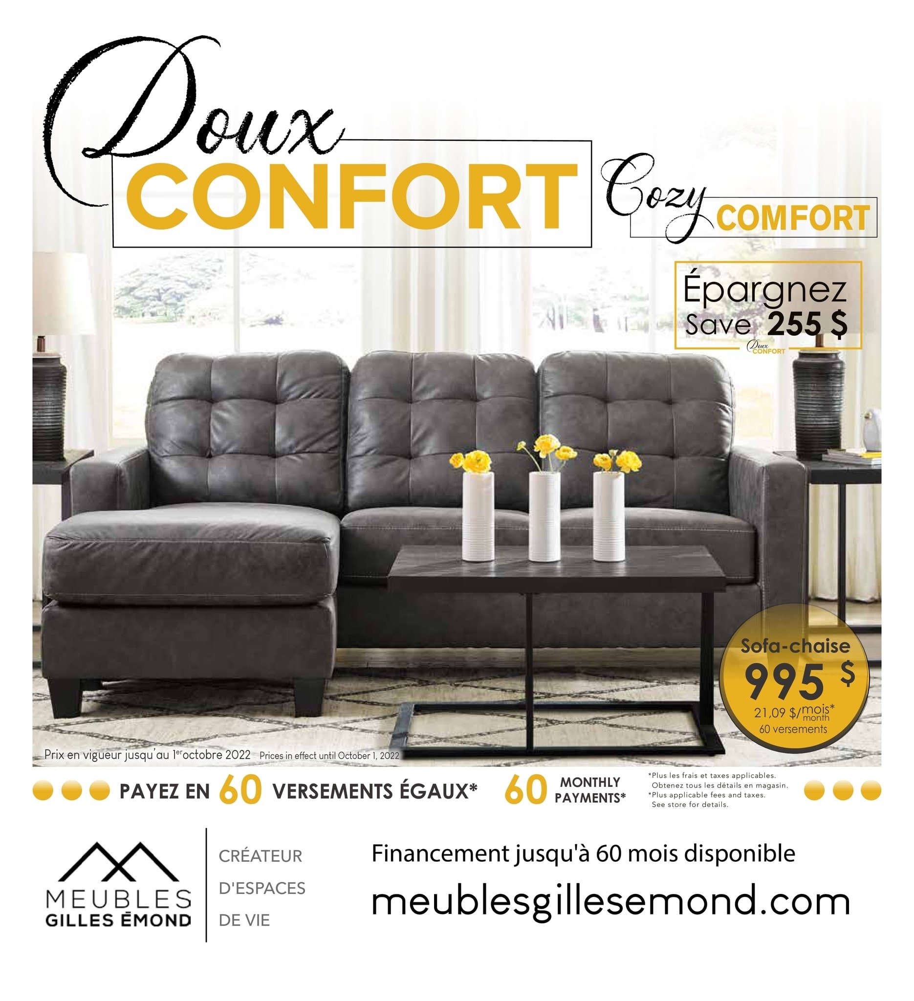 Circulaire Meubles Gilles Émond - Doux Confort - Page 1