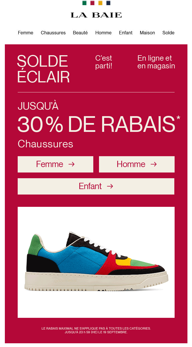 la baie chaussures femmes solde