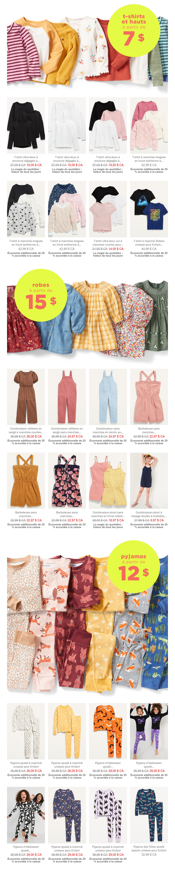 Vous ne rêvez pas : Pyjamas à 9 $ pour vos Petits Aujourd’hui.