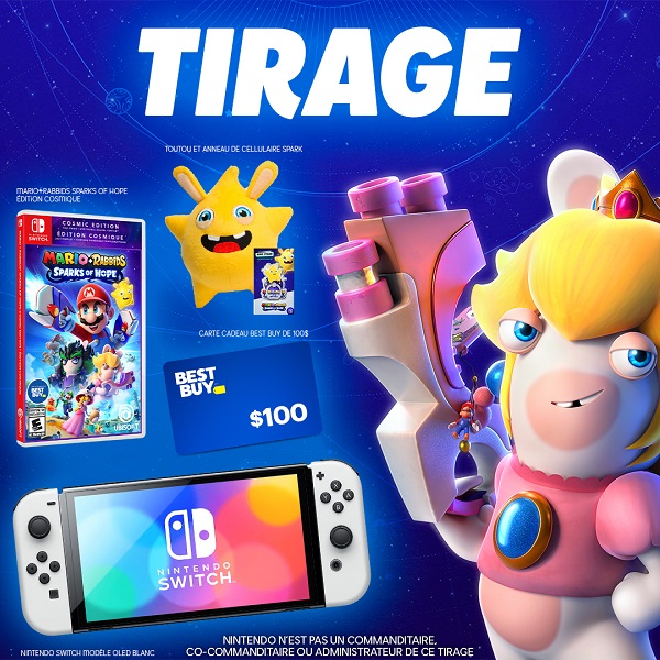 Concours GAGNEZ une NINTENDO SWITCH OLED, MARIO + RABBIDS SPARKS OF HOPE!