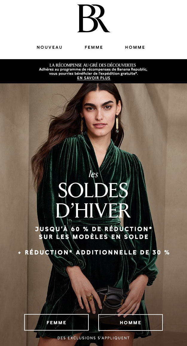 Commencez la Semaine en Beauté en profitant d’une Réduction allant jusqu’à 60 % sur les Modèles en Solde + Réduction Additionnelle de 30 %