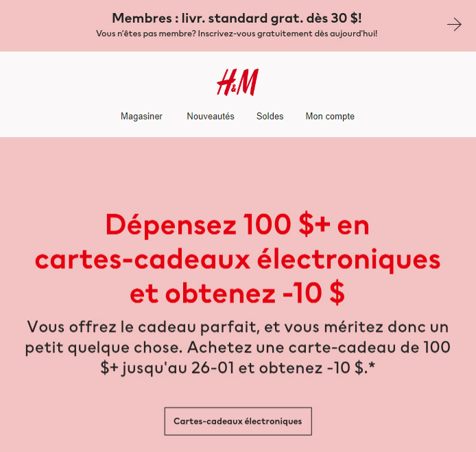 Des Cartes-cadeaux pour les Valentins = 10 $ de Rabais!