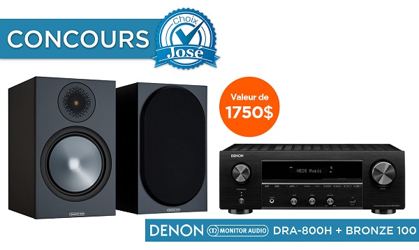 Concours Gagnez un récepteur stéréo de Denon avec une paire de haut-parleurs Monitor Audio d'une valeur de 1750$!
