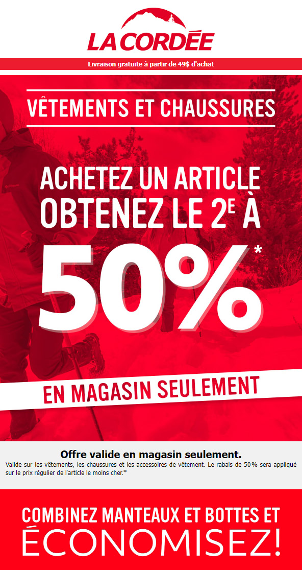 Économisez 50% sur le 2e Article acheté