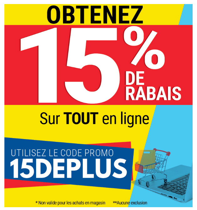 Nous payons les Taxes sur TOUT en Magasin!