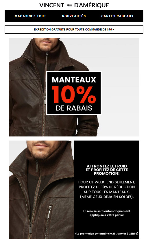 PROMO ECLAIR : -10% Manteaux (même Solde)