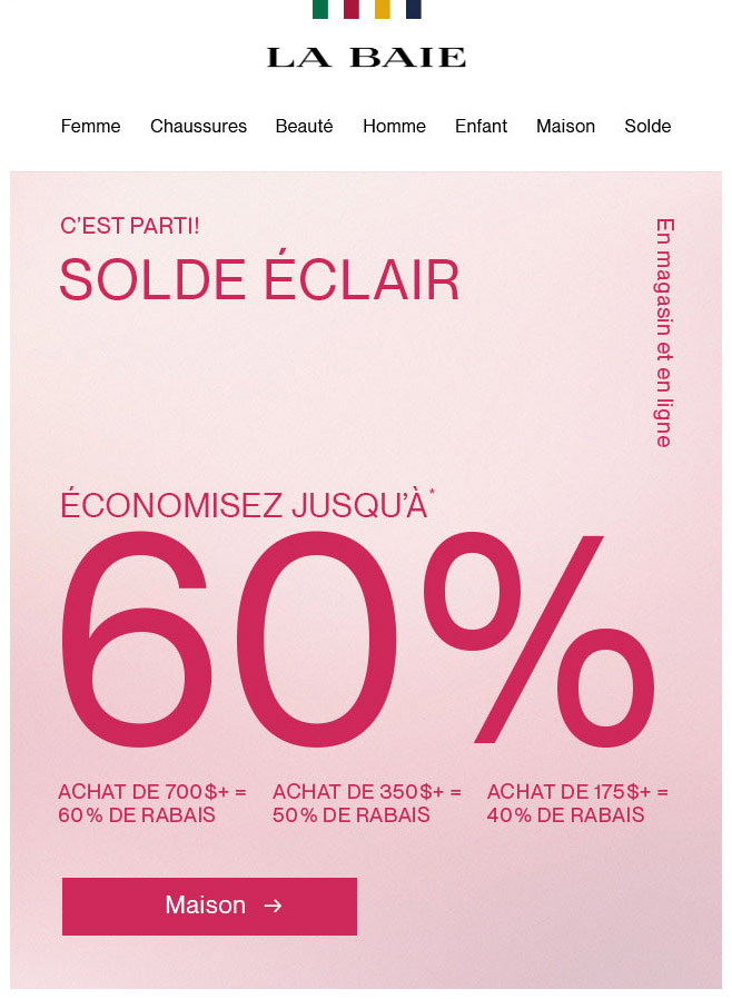 SOLDE ÉCLAIR : Économisez jusqu'à 60 % sur des Essentiels pour la Maison