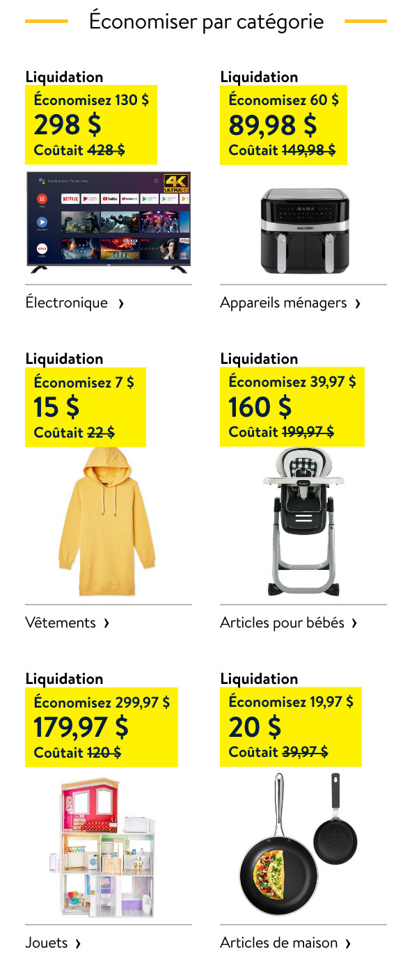 Nous avons une Foule d'Articles Essentiels en Liquidation