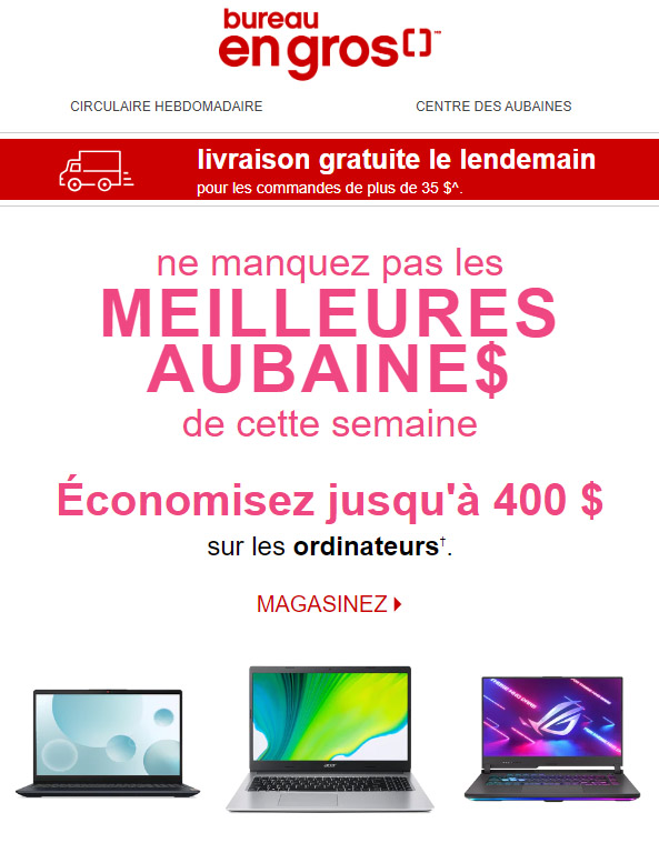 Ne manquez pas les MEILLEURES AUBAINES de cette Semaine