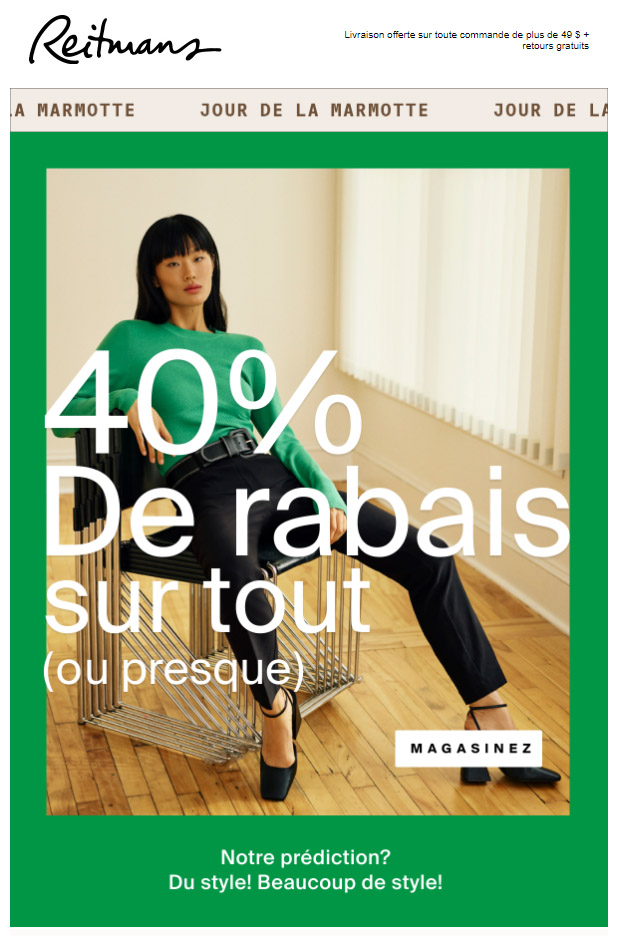 On vous prédit 40 % de Rabais à ne pas rater...