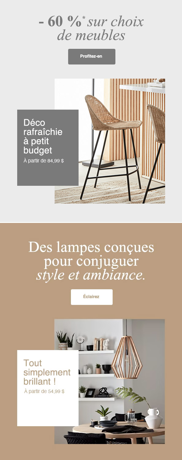 Vous ne pourrez résister : jusqu'à - 60 % sur Styles Soldés