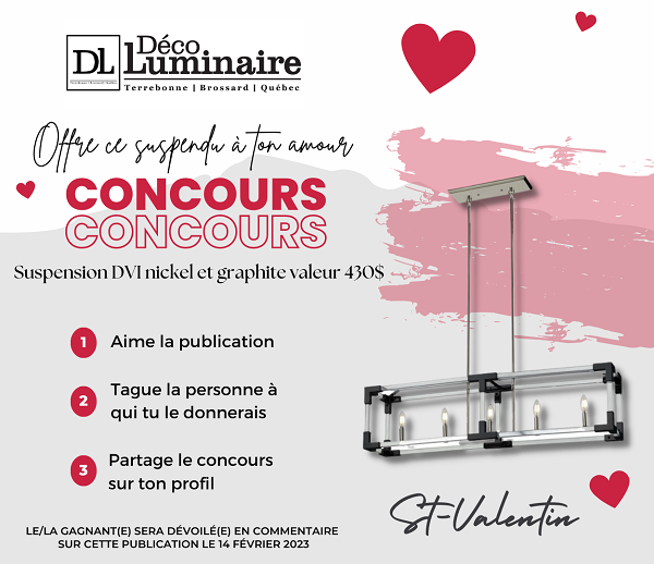 Concours Offre ce magnifique suspendu DVI à ton amour pour la St-Valentin! Valeur 430$!