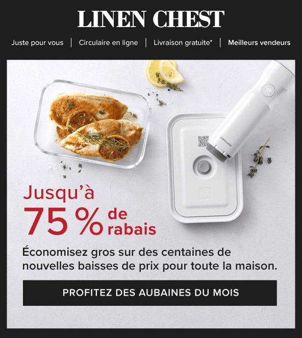 Jusqu'à -75% sur les MEILLEURES Aubaines du Mois!