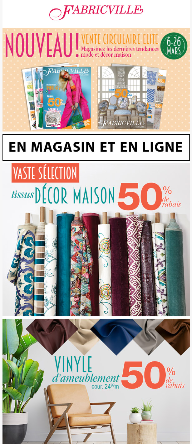 Économisez 50% sur une Vaste Sélection de Tissus Décor Maison