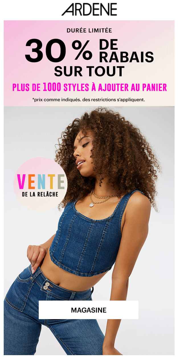 JAMAIS TROP DE DENIM À 30 %