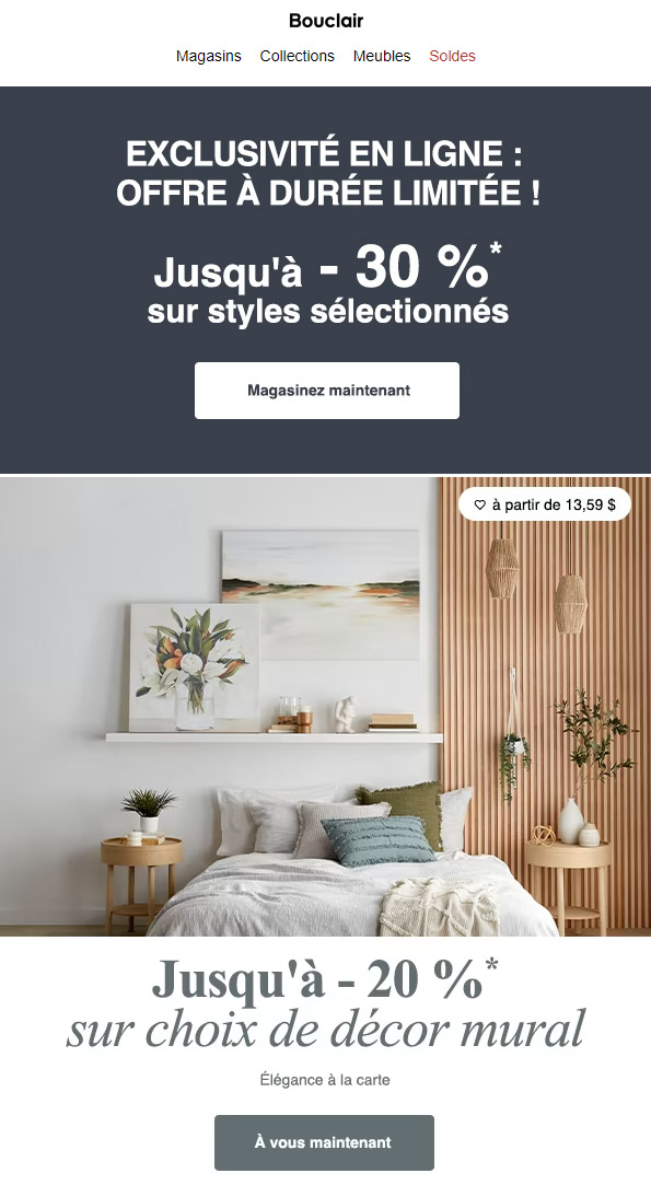 Jusqu'à 30% sur les Styles Sélectionnés