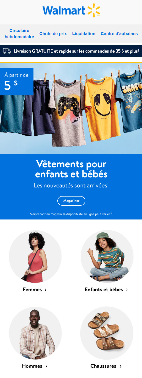 Nouveaux Vêtements à partir de 5 $ pour Enfants