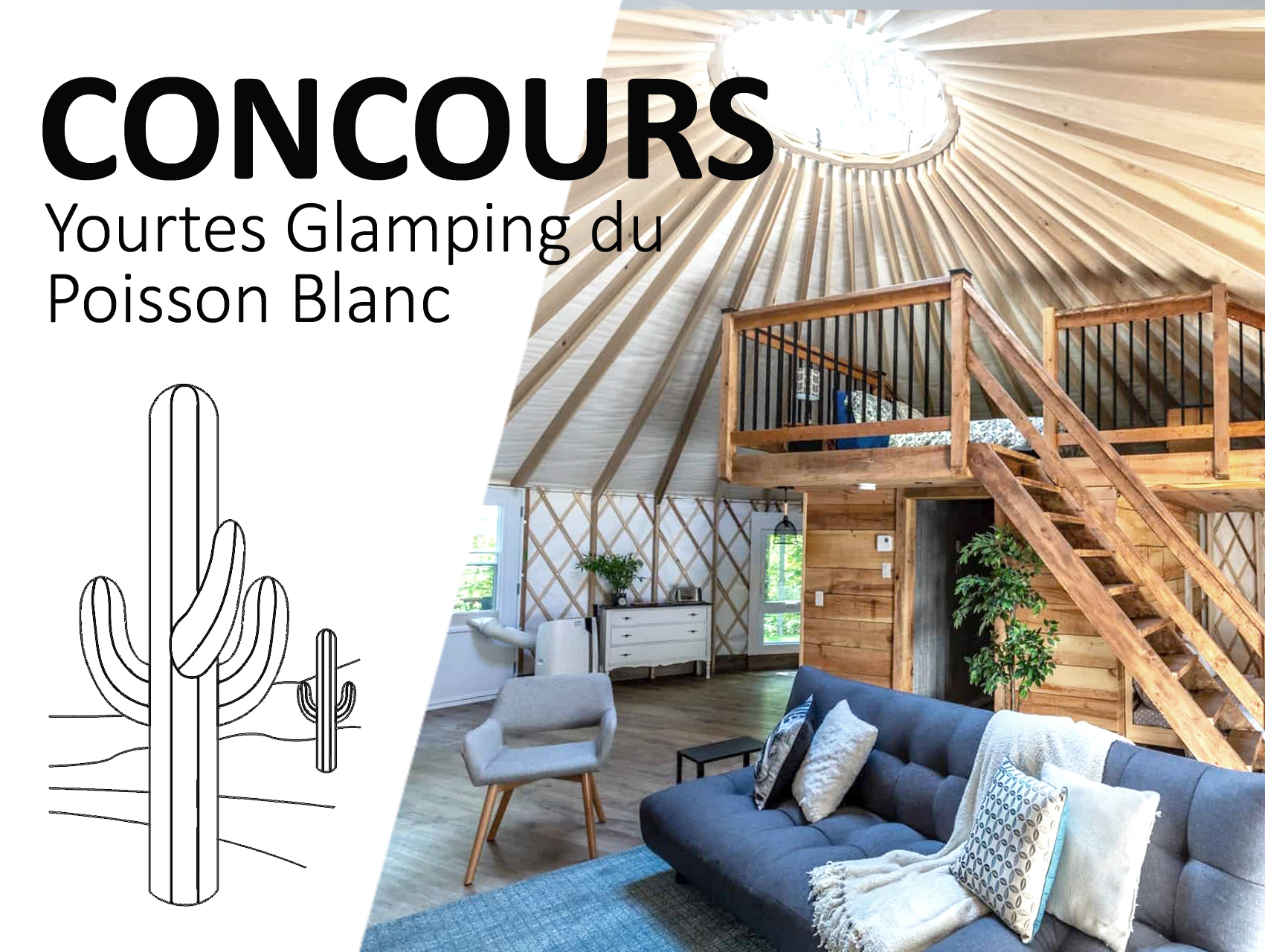 Concours Gagnez un séjour de deux jours pour deux personnes aux Yourtes Glamping du Poisson Blanc !