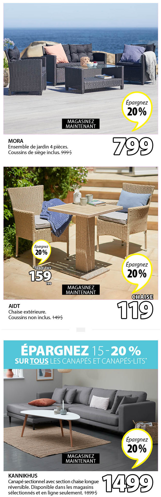 Tout le Mobilier de Jardin est en vente !