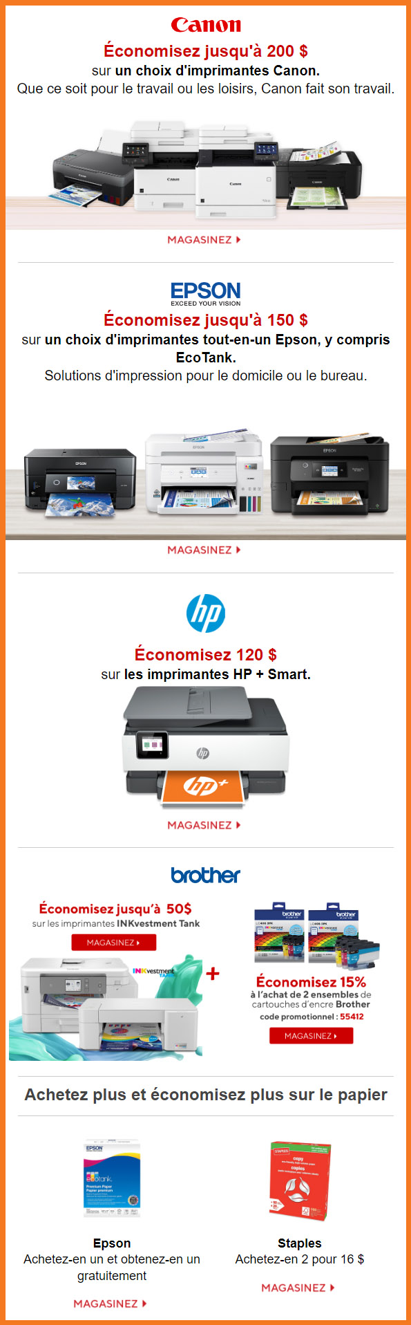 C’est Maintenant : GROSSES Économies sur les Imprimantes, et plus!