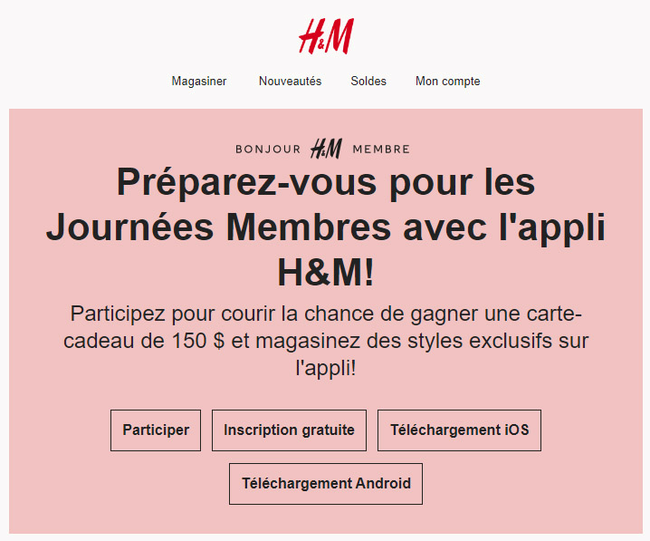 150 $, des Exclusivités et plus sur l'Appli!