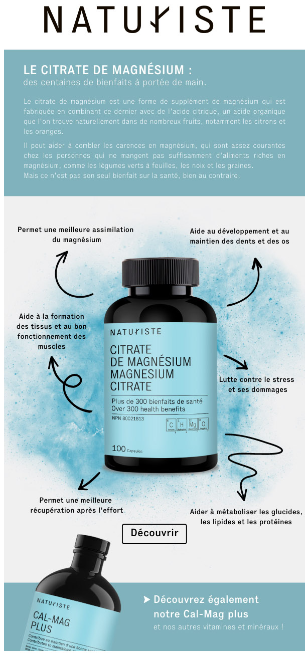 FOCUS SUR LE CITRATE DE MAGNÉSIUM