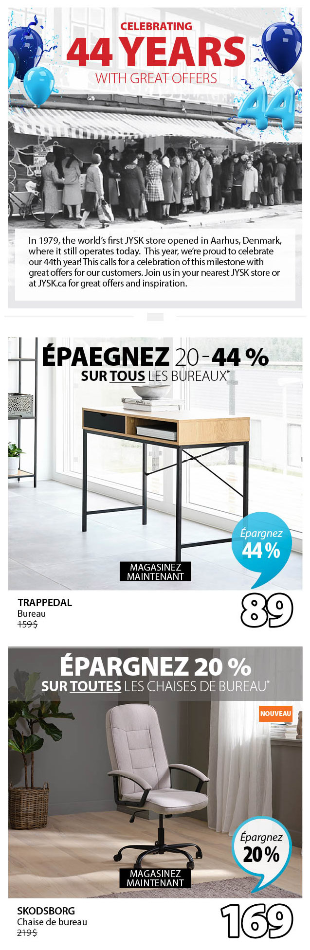 Célébrer 44 Ans avec de Supers Offres