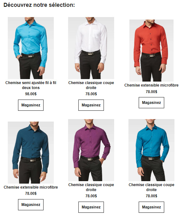 Promo Éclair: Chemise Unies 25%