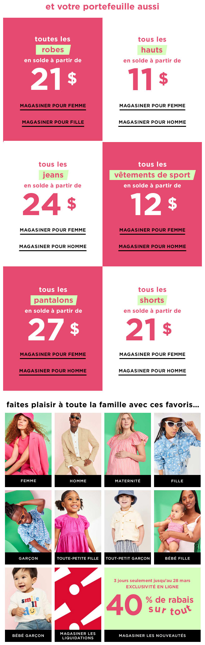 Profitez de ces Aubaines sur les Articles de Sport à 15 $ et moins (Aujourd’hui Seulement!) + 40 % DE RABAIS SUR TOUT!