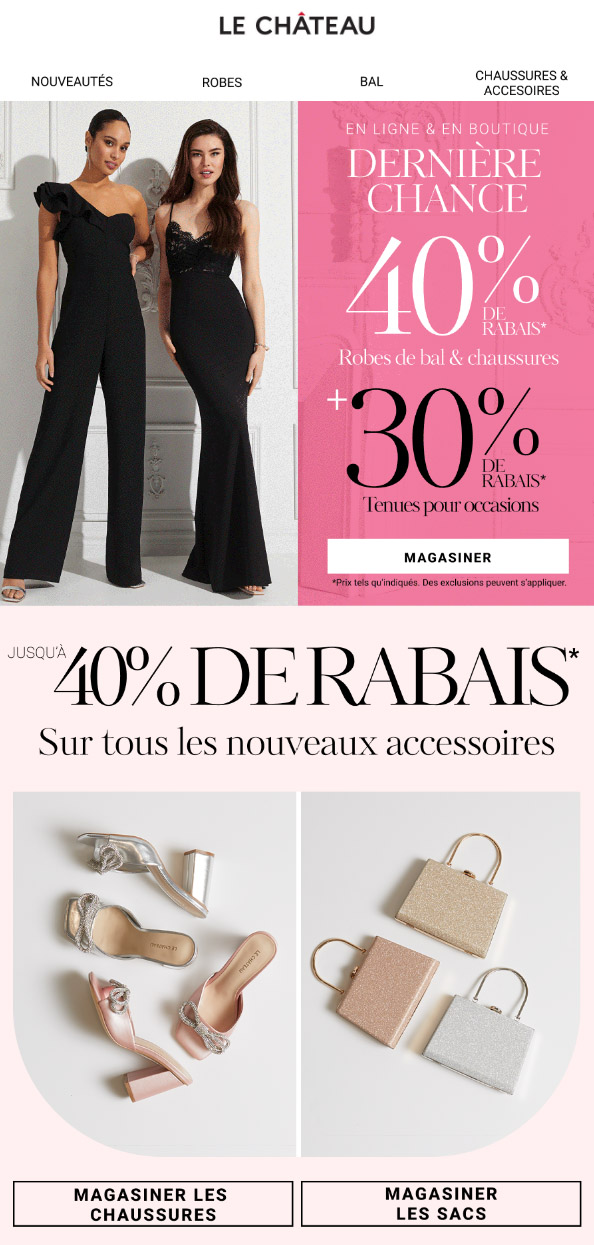 Termine CE SOIR - 30-40 % Tenues de Bal et Occasions Spéciales