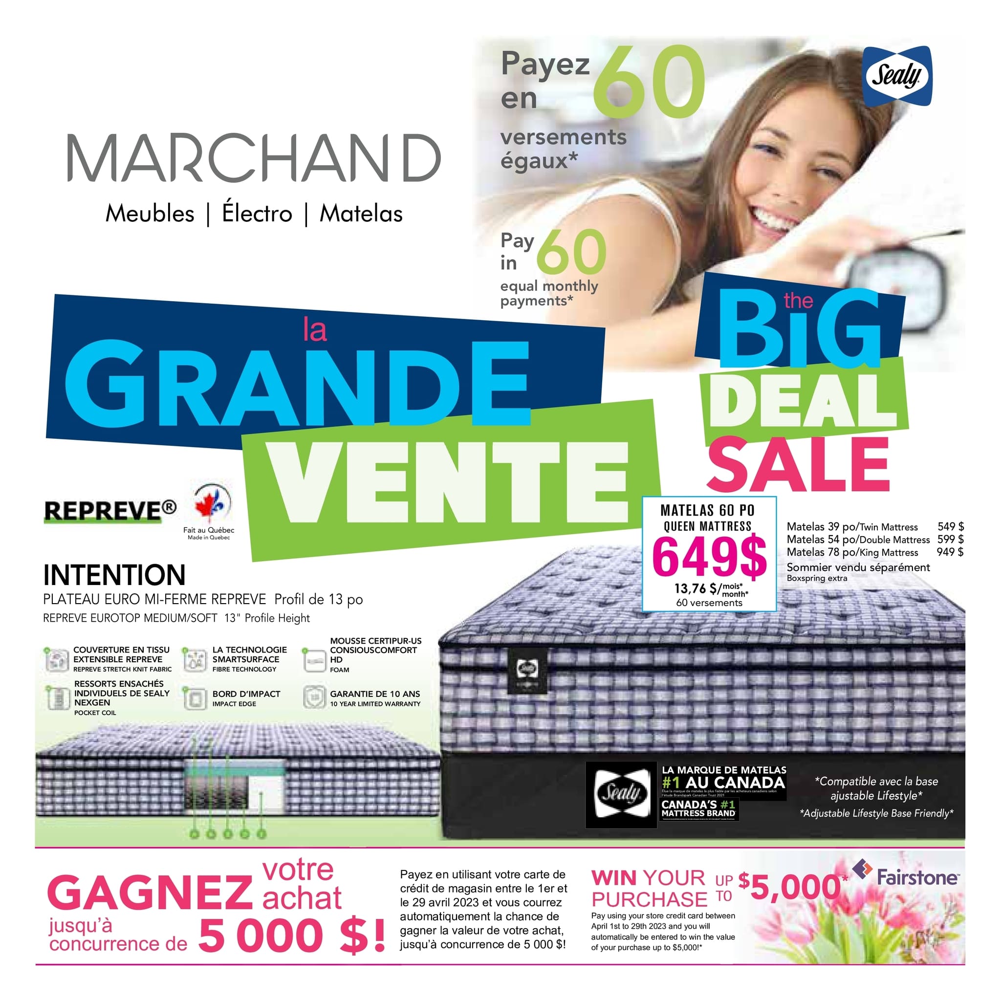 Circulaire Meubles Marchand - Matelas